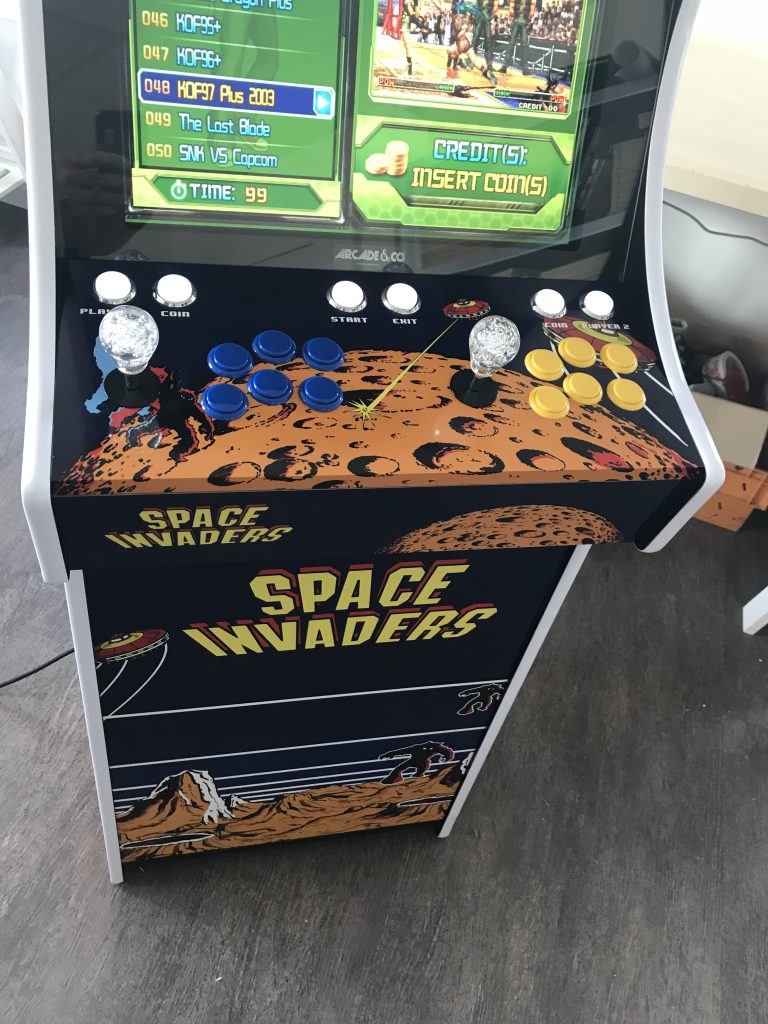 mini borne arcade space-invaders panel éclairé